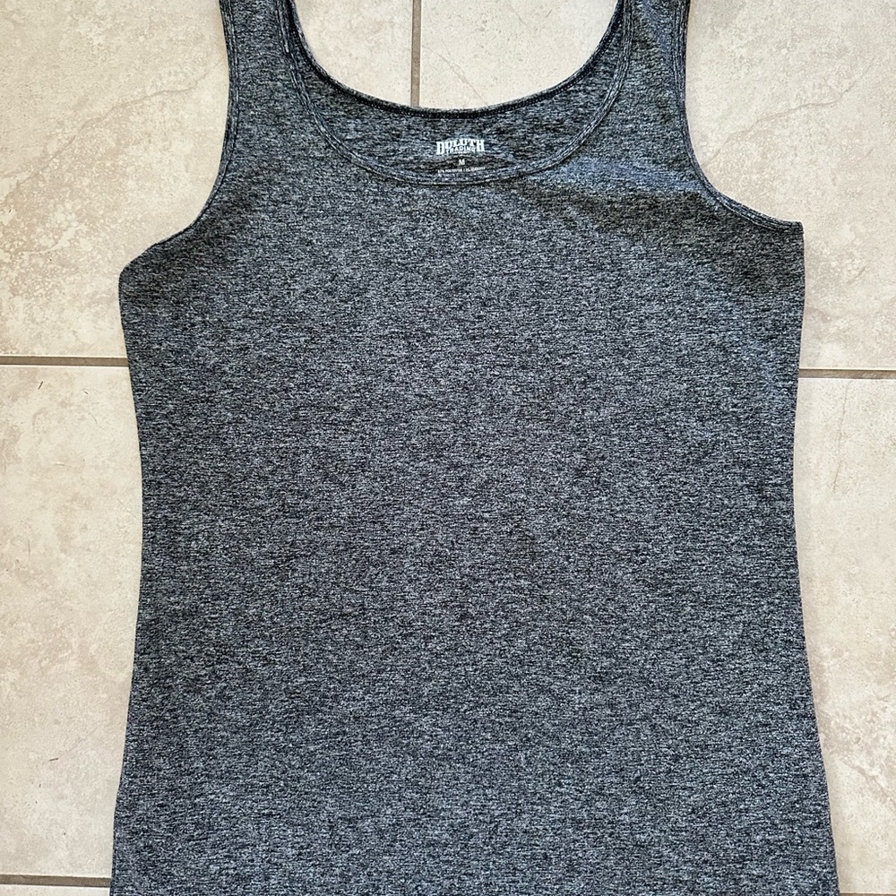 Duluth Trading Co Gray Fitted Tank Top